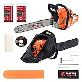62cc 20' Petrol Chainsaw + 2 x Chains +...